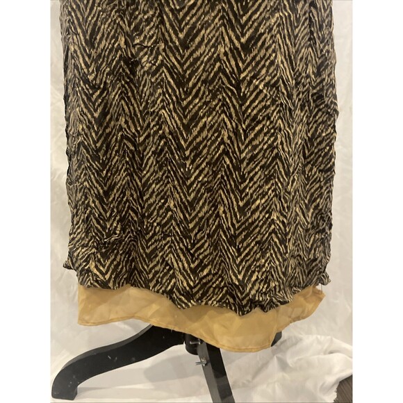 SK19261-VALERIE STEVENS Women 100% Silk Maxi Flare Skirt Multicolor Geo Lined 4 - Picture 3 of 7